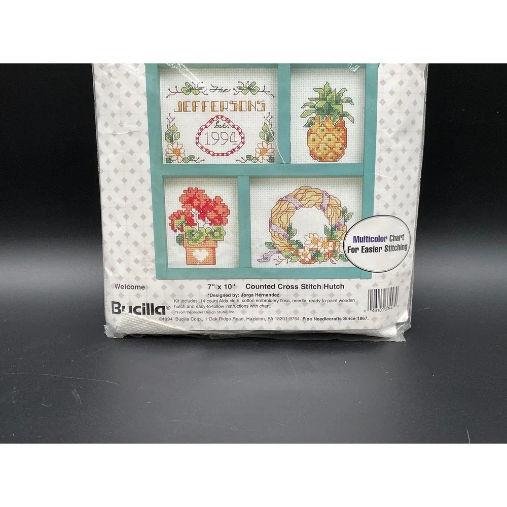 Bucilla‎ Gallery of Stitches Welcome Cross‑Stitch Hutch Kit 14‑Count 7×10 in
